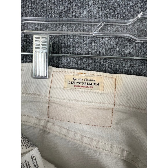 Levi's 501 Shorts Mens Size 30 White Denim Cut Off Raw Hem Summer Casual - Picture 6 of 10